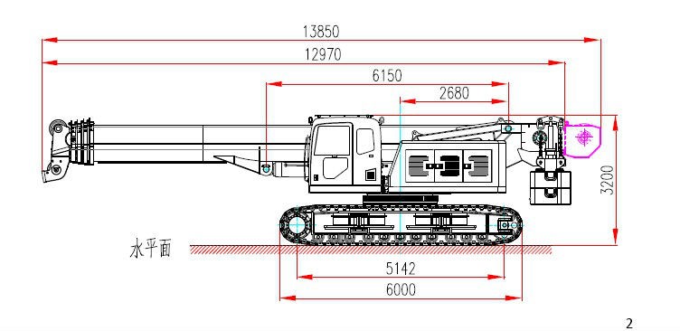 Габаритные размеры гусеничного крана с телескопической стрелой SMARTER SMQ750A