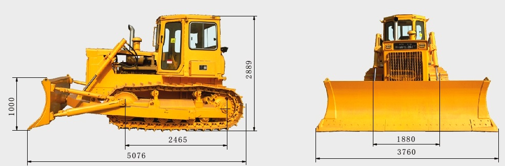 Габаритная схема бульдозера PENGPU PD120