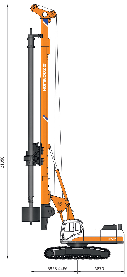 Габаритные размеры роторной буровой установки ZOOMLION ZR220A