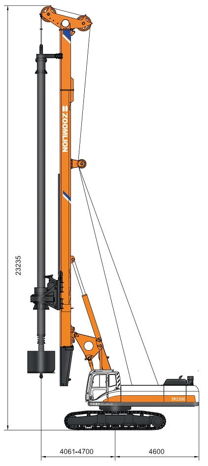 Габаритные размеры роторной буровой установки ZOOMLION ZR220C