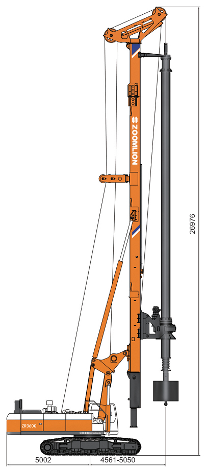 Габаритные размеры роторной буровой установки ZOOMLION ZR360C